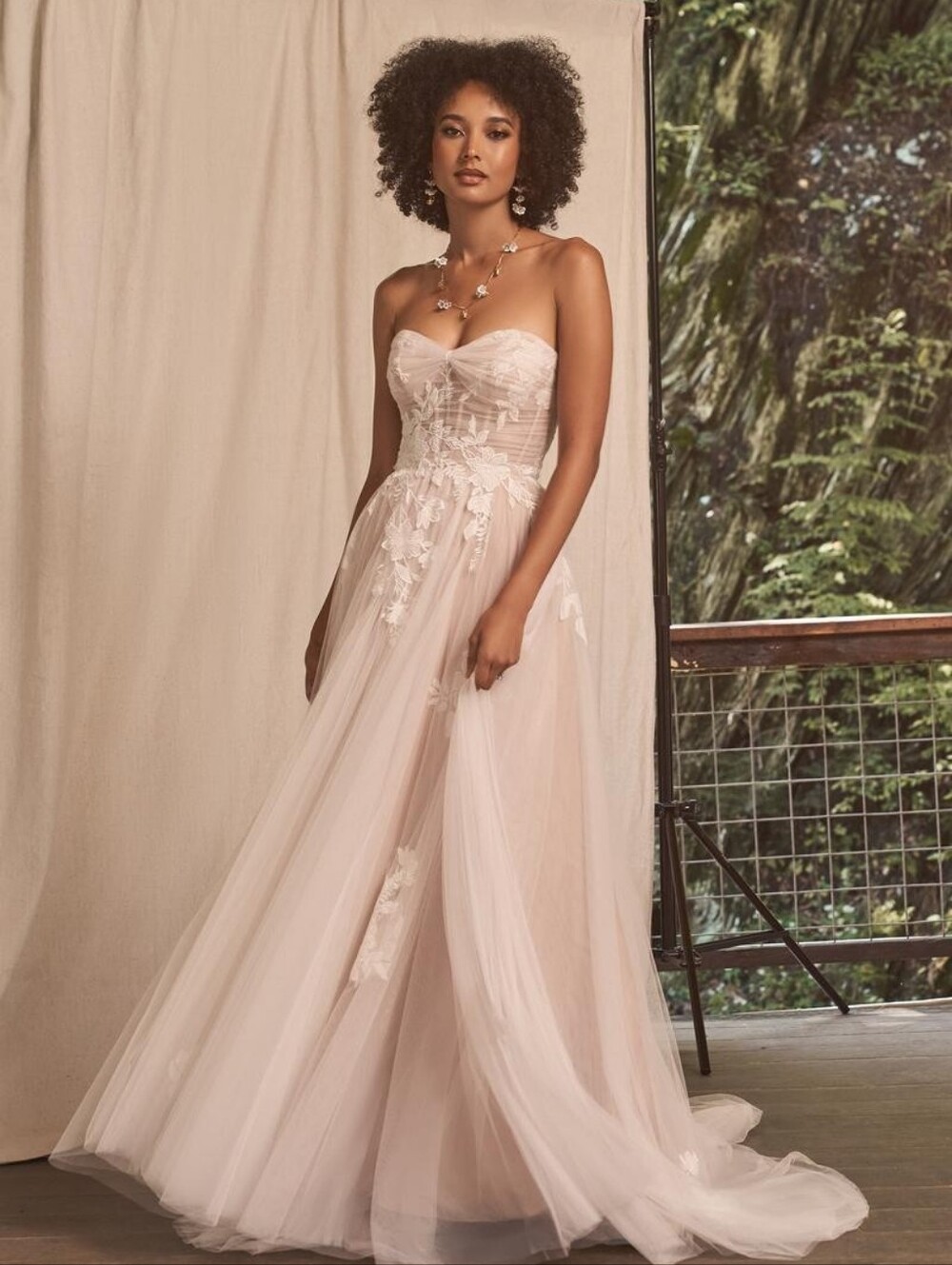 Justin Alexander Lillian West Collection Blush Wedding Gown